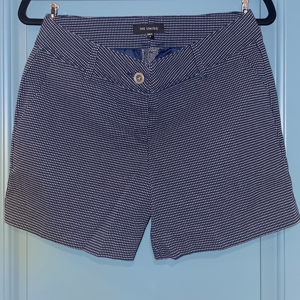 The Limited navy and white shorts